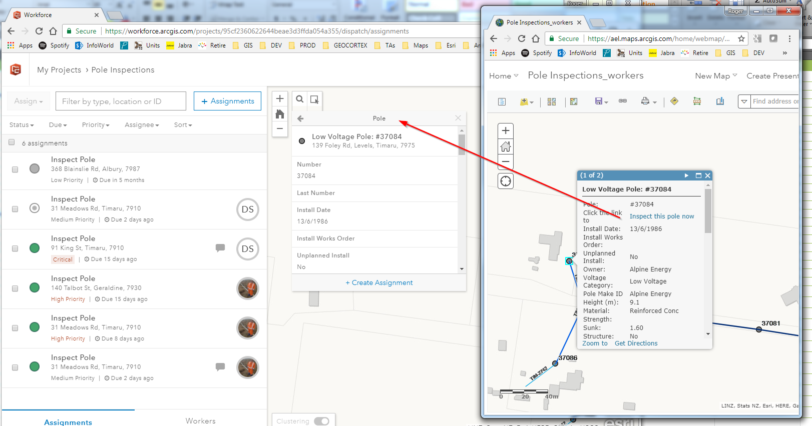 WorkForce dispatcher/worker map doesn't contain web map's popup config